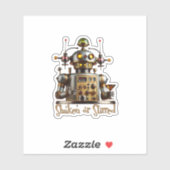 Futuristische Robot Bartender "Geschud of Geroerd" Sticker (Vel)