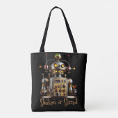 Futuristische Robot Bartender "Geschud of Geroerd" Tote Bag (Achterkant)