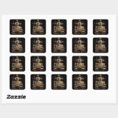 Futuristische Robot Bartender "Geschud of Geroerd" Vierkante Sticker (Vel)