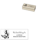Futuristische Robot Boek Ex Libris Stamp Rubberstempel (Gestempeld)