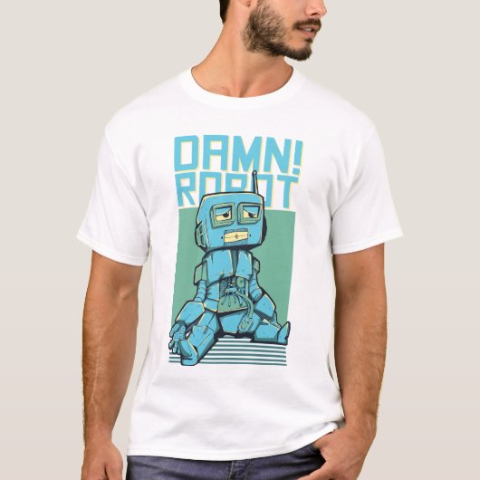 Futuristische Robot Illustratie - Cybernetische Te T-shirt (Voorkant)
