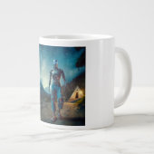 Futuristische robot in een antiek landschap grote koffiekop (Voorkant rechts)