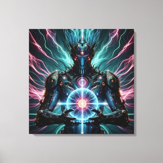 Futuristische Robot Kosmische Kern Cyberpunk Canvas Afdruk (Voorkant)