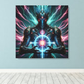 Futuristische Robot Kosmische Kern Cyberpunk Canvas Afdruk (Insitu (Houten vloer))
