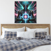 Futuristische Robot Kosmische Kern Cyberpunk Canvas Afdruk (Insitu (Slaapkamer))
