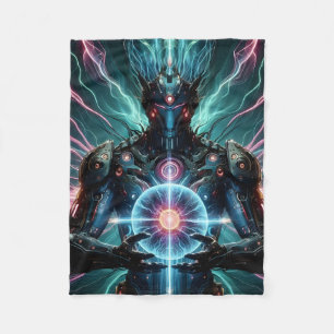 Futuristische Robot Kosmische Kern Cyberpunk Fleece Deken