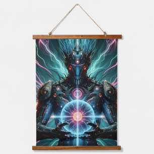 Futuristische Robot Kosmische Kern Cyberpunk Hangend Wandkleed
