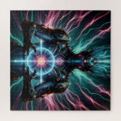 Futuristische Robot Kosmische Kern Cyberpunk Legpuzzel (Horizontaal)