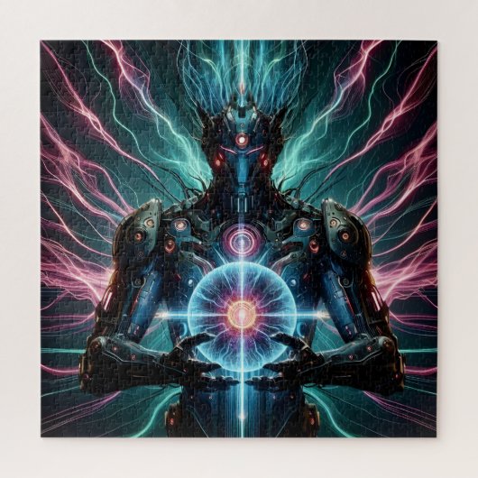 Futuristische Robot Kosmische Kern Cyberpunk Legpuzzel (Verticaal)