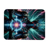 Futuristische Robot Kosmische Kern Cyberpunk Magneet (Horizontaal)