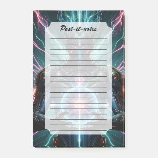 Futuristische Robot Kosmische Kern Cyberpunk Post-it® Notes (Voorkant)