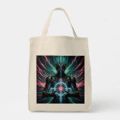 Futuristische Robot Kosmische Kern Cyberpunk Tote Bag (Achterkant)