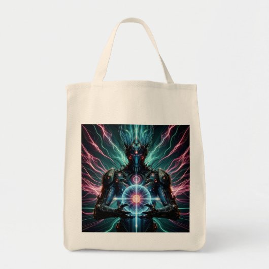 Futuristische Robot Kosmische Kern Cyberpunk Tote Bag (Voorkant)