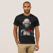 Futuristische Robot Meisje in Retro Art Stijl T-shirt (Voorkant volledig)