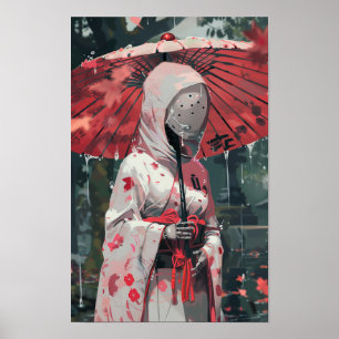 Futuristische Robot Portret Minimalistische Wall A Poster