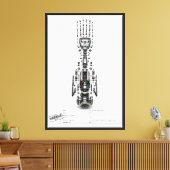 Futuristische Robotarm Geëxplodeerd Canvas Afdruk (Insitu (Woonkamer))