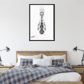 Futuristische Robotarm Geëxplodeerd Canvas Afdruk (Insitu (Slaapkamer))