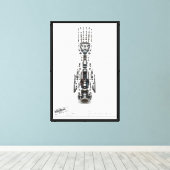 Futuristische Robotarm Geëxplodeerd Canvas Afdruk (Insitu (Houten vloer))