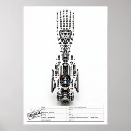 Futuristische Robotische Arm Geëxplodeerd Poster
