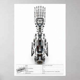 Futuristische Robotische Arm Geëxplodeerd Poster