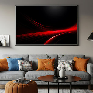 Futuristische rode lichtsporen donkere esthetische poster