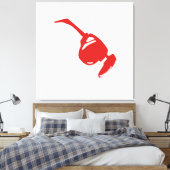 Futuristische rode tech-design. Bold en minimalist Canvas Afdruk (Insitu (Slaapkamer))