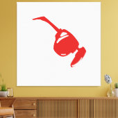 Futuristische rode tech-design. Bold en minimalist Canvas Afdruk (Insitu (Woonkamer))