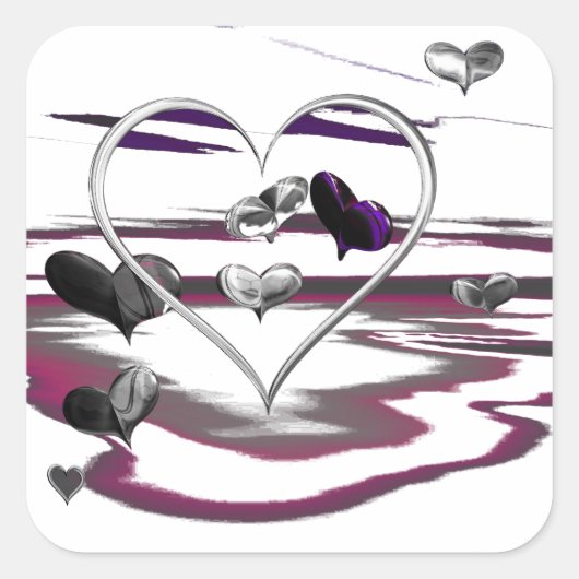 futuristische Romance Vierkante Sticker (Voorkant)