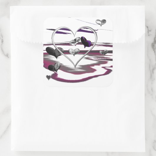 futuristische Romance Vierkante Sticker (Tas)