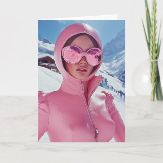 Futuristische Roze Ski Mode - Stijlvolle Winter Gl (Voorkant)