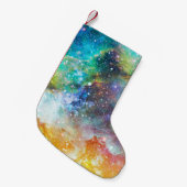 Futuristische ruimte, sterrennevel achtergrond. kleine kerstsok (Voorkant (Hangend))