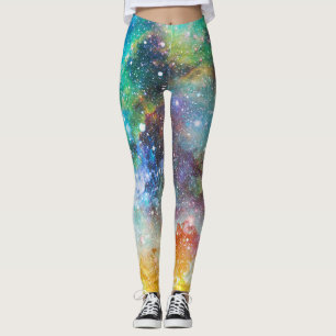 Futuristische ruimte, sterrennevel achtergrond. leggings