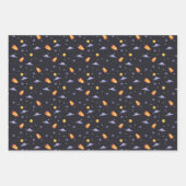 Futuristische ruimteschip, ufo en planeet in Galax Inpakpapier Vel (Voorkant)