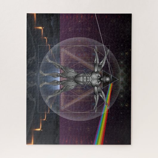 Futuristische Sci-Fi Fantasy Human Technology Legpuzzel (Verticaal)