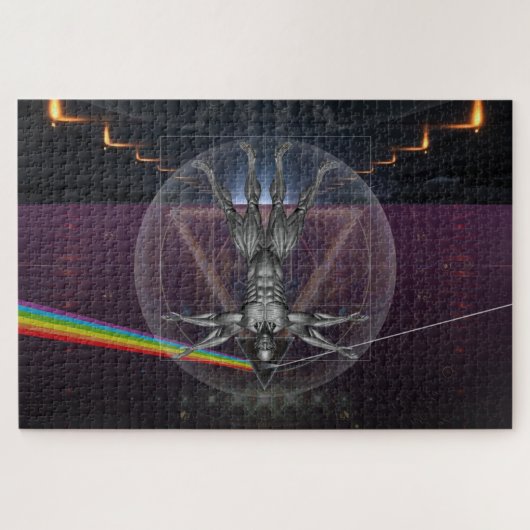 Futuristische Sci-Fi Fantasy Human Technology Legpuzzel (Horizontaal)