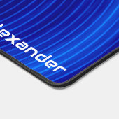 Futuristische Sci Fi Neon Blue Swirls Custom Gamin Bureaumat (Hoek)