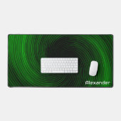 Futuristische Sci Fi Neon Green Swirls Custom Gami Bureaumat (Keyboard & Muis)