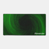 Futuristische Sci Fi Neon Green Swirls Custom Gami Bureaumat (Voorkant)