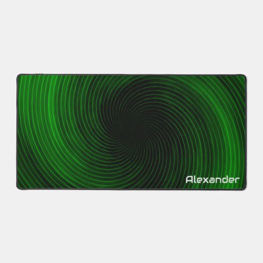 Futuristische Sci Fi Neon Green Swirls Custom Gami Bureaumat (Voorkant)