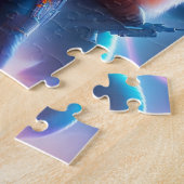 Futuristische Sci-Fi Warrior Neon Cats met laserka Legpuzzel (Zijkant)