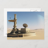 Futuristische Sci-Fi-woestijnbuitenbouw Briefkaart (Voorkant / Achterkant)