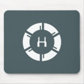 Futuristische sciFi-cirkel met aangepast monogram  Muismat (Voorkant)