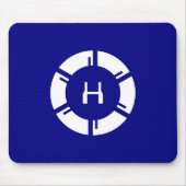 Futuristische sciFi-cirkel met aangepast monogram  Muismat (Voorkant)