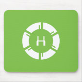 Futuristische sciFi-cirkel met aangepaste monogram Muismat (Voorkant)