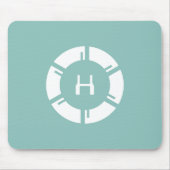 Futuristische sciFi-cirkel met aangepaste monogram Muismat (Voorkant)