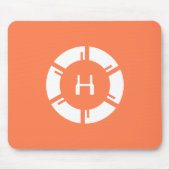 Futuristische sciFi-cirkel met aangepaste monogram Muismat (Voorkant)