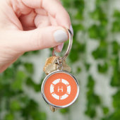 Futuristische sciFi-cirkel met aangepaste monogram Sleutelhanger (Hand)