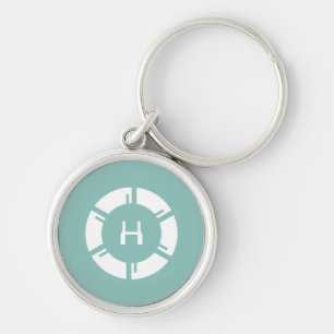 Futuristische sciFi-cirkel met aangepaste monogram Sleutelhanger