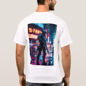 futuristische soldaat Amerikaanse vlag afbeelding  T-shirt (Achterkant)