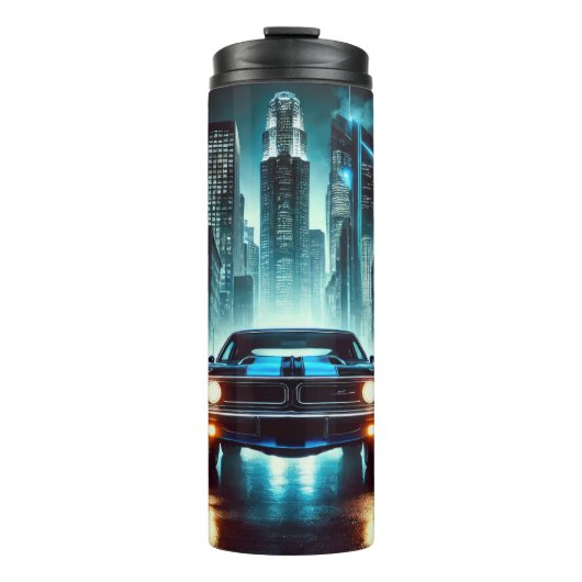 Futuristische spier auto gloed thermosbeker (Voorkant)